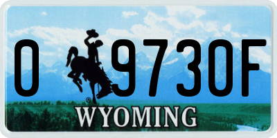 WY license plate 09730F
