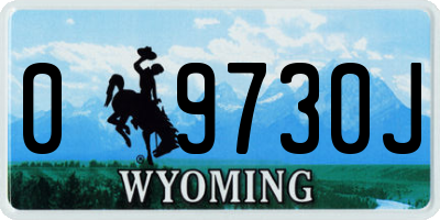 WY license plate 09730J
