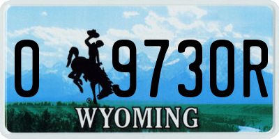 WY license plate 09730R