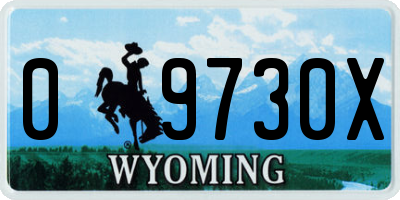 WY license plate 09730X