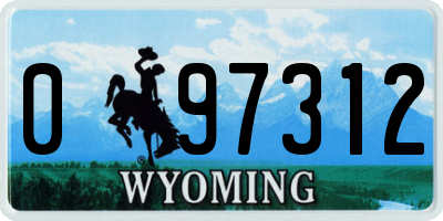 WY license plate 097312