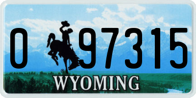 WY license plate 097315