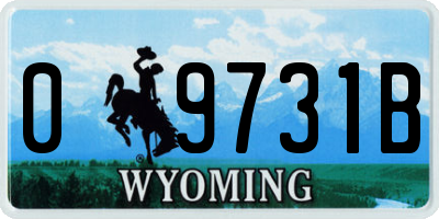WY license plate 09731B