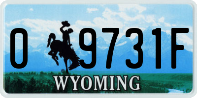 WY license plate 09731F