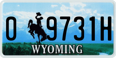 WY license plate 09731H