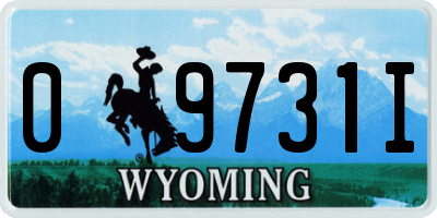 WY license plate 09731I