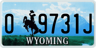 WY license plate 09731J
