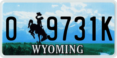 WY license plate 09731K