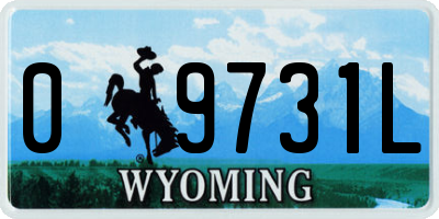WY license plate 09731L