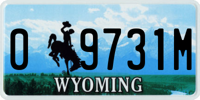 WY license plate 09731M