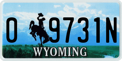 WY license plate 09731N