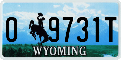 WY license plate 09731T