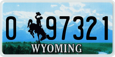 WY license plate 097321