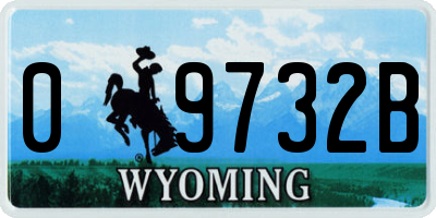 WY license plate 09732B