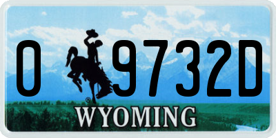 WY license plate 09732D