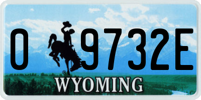 WY license plate 09732E