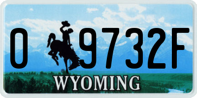 WY license plate 09732F