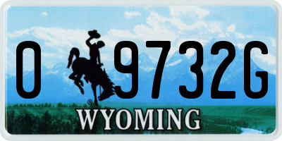 WY license plate 09732G