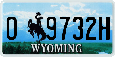 WY license plate 09732H