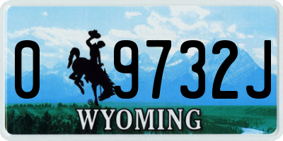WY license plate 09732J