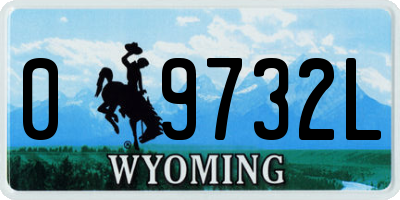 WY license plate 09732L
