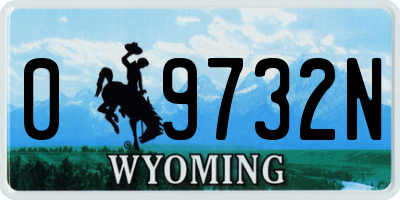 WY license plate 09732N