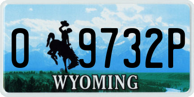 WY license plate 09732P