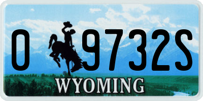 WY license plate 09732S
