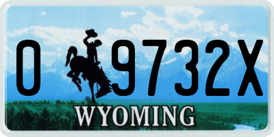 WY license plate 09732X