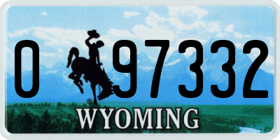 WY license plate 097332