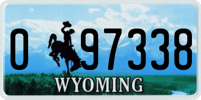 WY license plate 097338