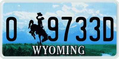 WY license plate 09733D