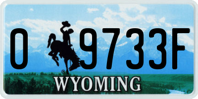 WY license plate 09733F