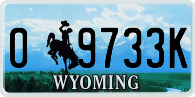 WY license plate 09733K