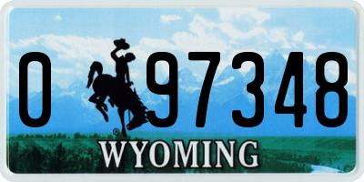 WY license plate 097348