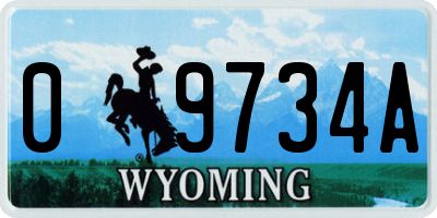 WY license plate 09734A
