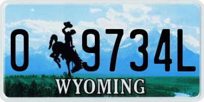 WY license plate 09734L