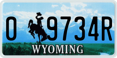 WY license plate 09734R