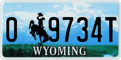 WY license plate 09734T