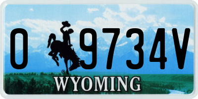 WY license plate 09734V