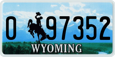 WY license plate 097352