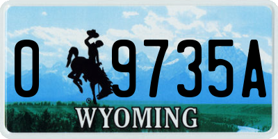 WY license plate 09735A