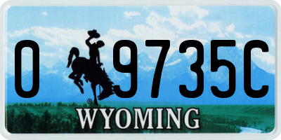 WY license plate 09735C