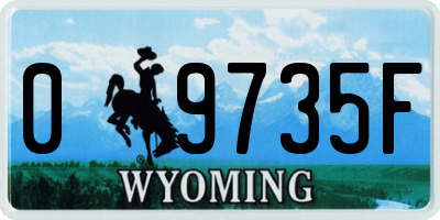 WY license plate 09735F
