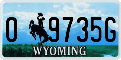 WY license plate 09735G