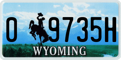 WY license plate 09735H