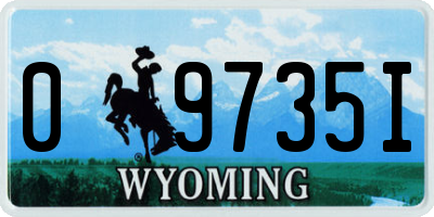 WY license plate 09735I