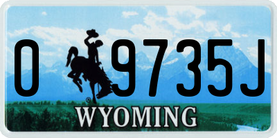 WY license plate 09735J