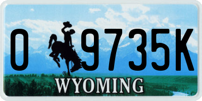 WY license plate 09735K