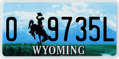 WY license plate 09735L